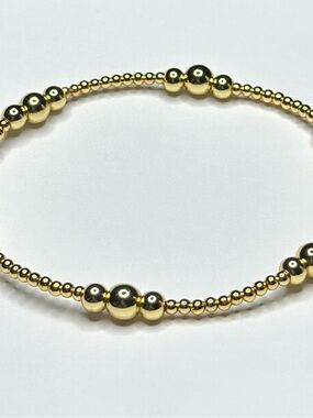BramFam Beads Gold filled Beaded Stretch Bracelet - Women Jewelry